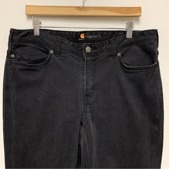 Carhartt Original Fit Jasper Bootcut Jeans‎ Size 14 Regular Black Stretch 100649 - Picture 3 of 11